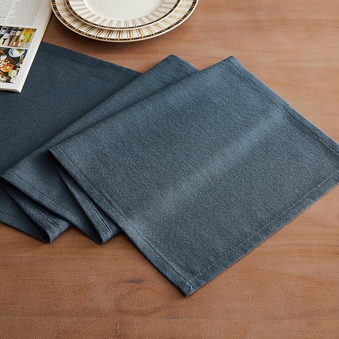 ZeeMart Rustic Cotton Linen Table Runner, 13x108 Inches Navy, Farmhouse Style Navy Blue Table Runners 108 Inches Long, Washable Kitchen Dining Table Decoration for Home Party Decor