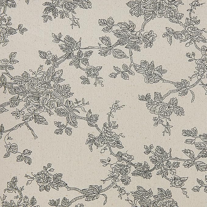 100% Cotton French Pastoral Table Runners, 13x108 Inch Black Farmhouse Table Runners 108 Inches Long, Vintage Flowers Print Home Decors