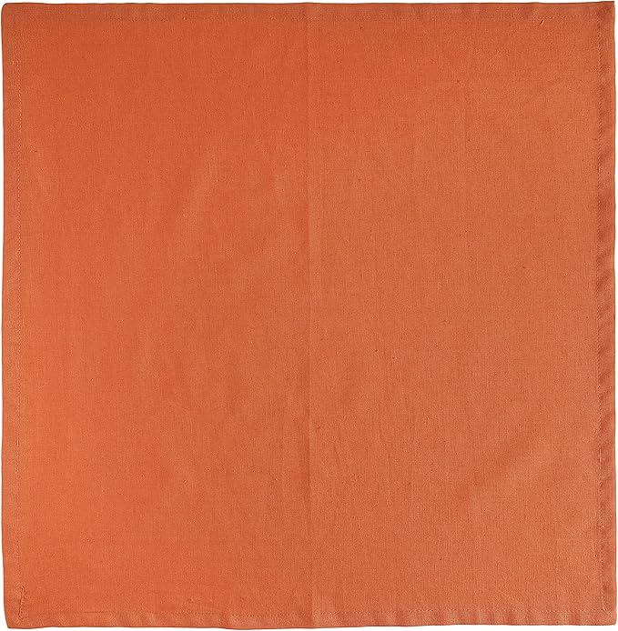 FINGERCRAFT Dinner Cloth Napkin Cotton Linen Blend 12 Pack Natural Premium Quality Mitred Corner for Every Day Use Pre Shrunk and Good Absorbency 18x18 in Easter Color Rust