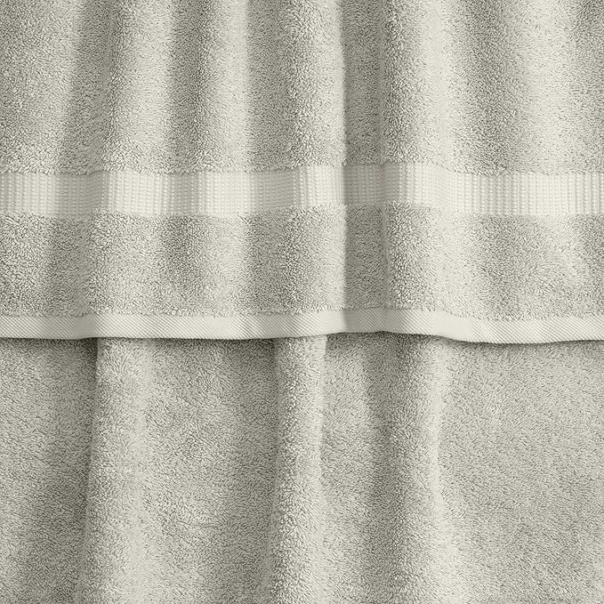 SALBAKOS 100% Turkish Cotton Extra Large Bath Sheet Towel Set of 2, 35x70 inch | Premium Quality | Hotel Collection Soft, Absorbent, Oversize Bath Towels | Made in Turkey (Stone, 2 Bath Sheets)