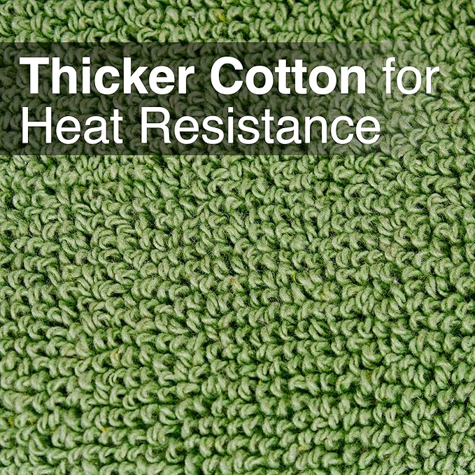 RITZ Terry Pocket Mitt & Hot Pad: Unparalleled Heat Resistant, Durable 100% Cotton – Ergonomically Designed for Optimal Grip – Easy-Care Machine Washable – 2-Pack, Cactus