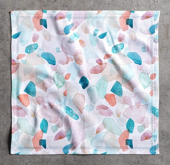 Maison d' Hermine Cloth Napkins Set of 4 100% Cotton Everyday Reusable Square Napkins Cloth Washable Dinner Party Wedding Restaurant Gifts for Mothers Day Spring/Summer (Summer Picnic, 20" x 20")