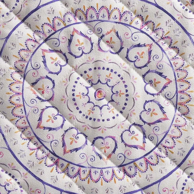 Maison d' Hermine Pot Holders 100% Cotton Heat Resistant Potholders 8" x 8" Hot Pads with Loop BBQ Cooking Baking Gifts for Mothers Day Handling Hot Pans Spring/Summer (Pack of 1, Mandala)