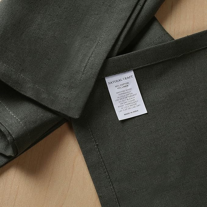 NATURALCRAFT Cloth Napkins Set of 12 Cotton Linen 18x18 Inch - Soft Durable Easter Washable - Ideal for Hotel Farmhouse Party Spring Summer Easter - Perfect Everyday Use (Martini Olive)