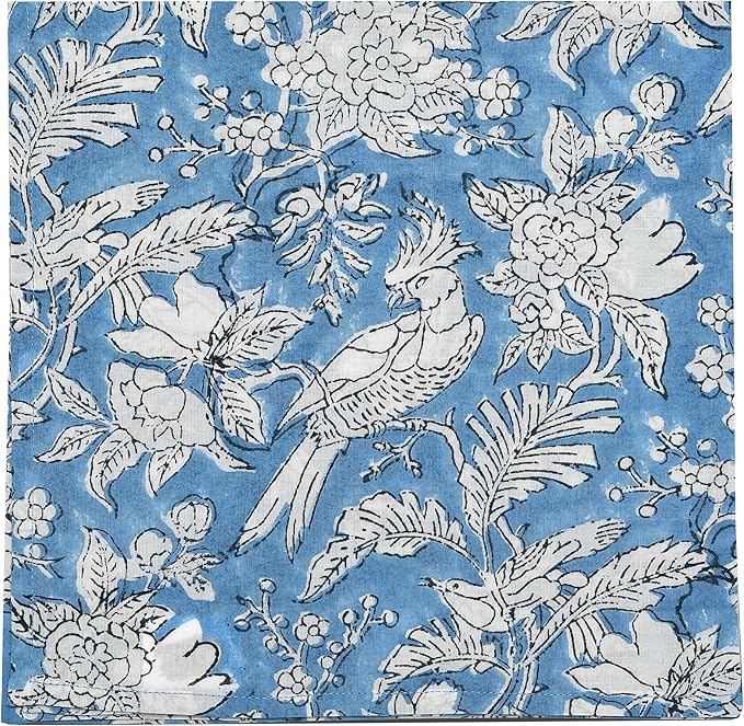 CPC Mix Indian Block Print Cotton Cloth Napkins Set of 4, 18x18 Reusable Everyday Napkins, Soft, Absorbent, Floral Dinner Napkin, Holiday, Party Gift, Spring,Mother's Day