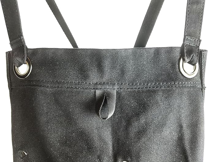 Hudson Durable Goods Deluxe Edition Waxed Canvas Tool Apron for Men and Women, Heavy Duty Work Apron with Front Pockets, Adjustable Padded Straps, Quick Release Buckle, Crossback - One Size, Black