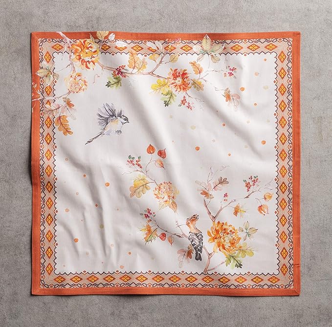 Maison d' Hermine Cloth Napkins Set of 4 100% Cotton for Thanksgiving Christmas Decorations Everyday Reusable Square Fall Napkins Cloth Washable Dinner Party (Kelim - Prairie, 20"x20")