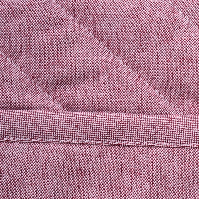 DII 100% Cotton Solid Chambray Kitchen Set, Potholders, Barn Red, 2 Piece
