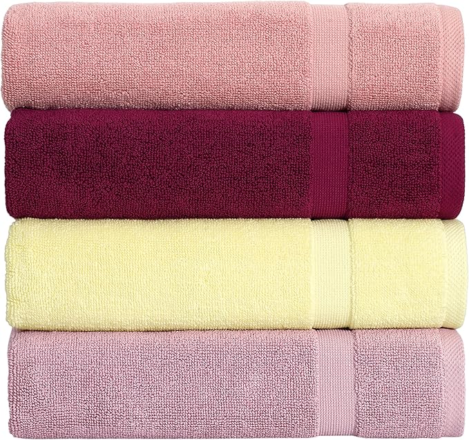 SALBAKOS 100% Turkish Cotton Bath Mat Set 2-Piece - 20x34 inch, Hotel & Spa Collection, Soft, Absorbent, Long Lasting, Durable Bathroom Rugs | Made in Turkey (Yellow, 2 Bath Mats)