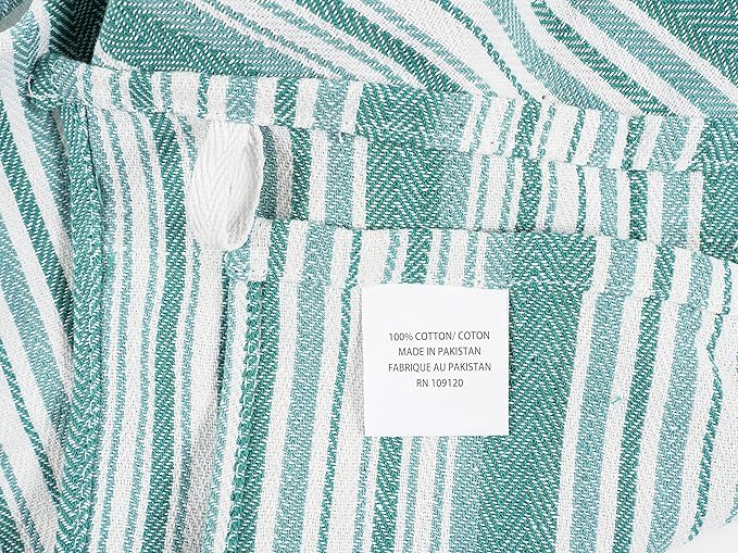 KAF Home Assorted Flat Kitchen Towels - Set of 10, 18 x 28 Inch (Teal)
