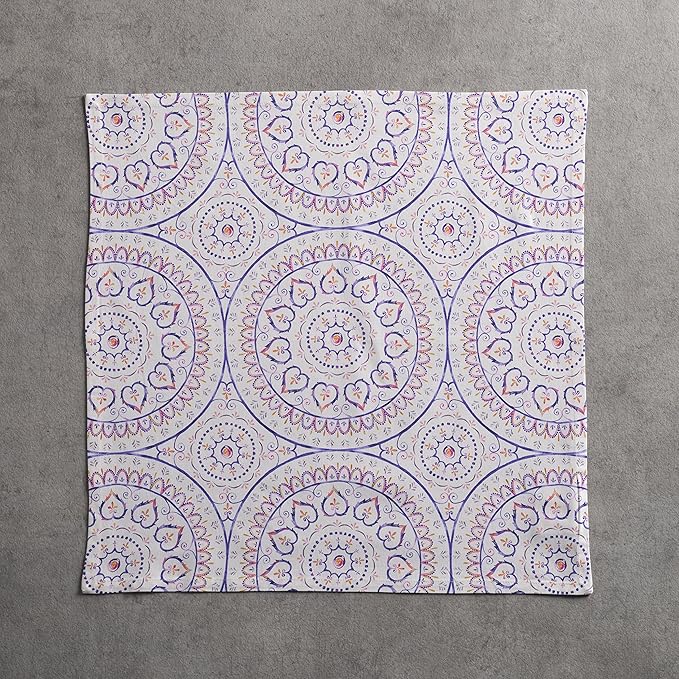 Maison d' Hermine Cloth Napkins Set of 4 100% Cotton Everyday Reusable Square Napkins Cloth Washable Dinner Party Wedding Restaurant Gifts for Mothers Day Spring/Summer (Mandala, 20" x 20")